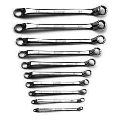 Capri Tools 75-Degree Deep Offset Double Box End Wrench Set, 6 to 24 mm, Metric, 10-Piece with Heavy Duty Canvas Pouch