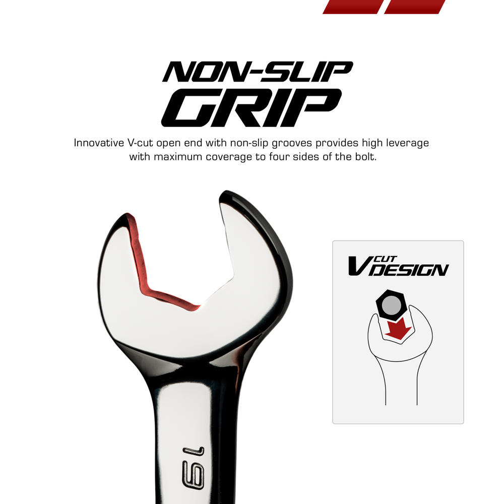 Non Stop Auto Tools Non Stop 13 mm Ultrafine 120-Tooth Reversible Ratcheting Combination Wrench