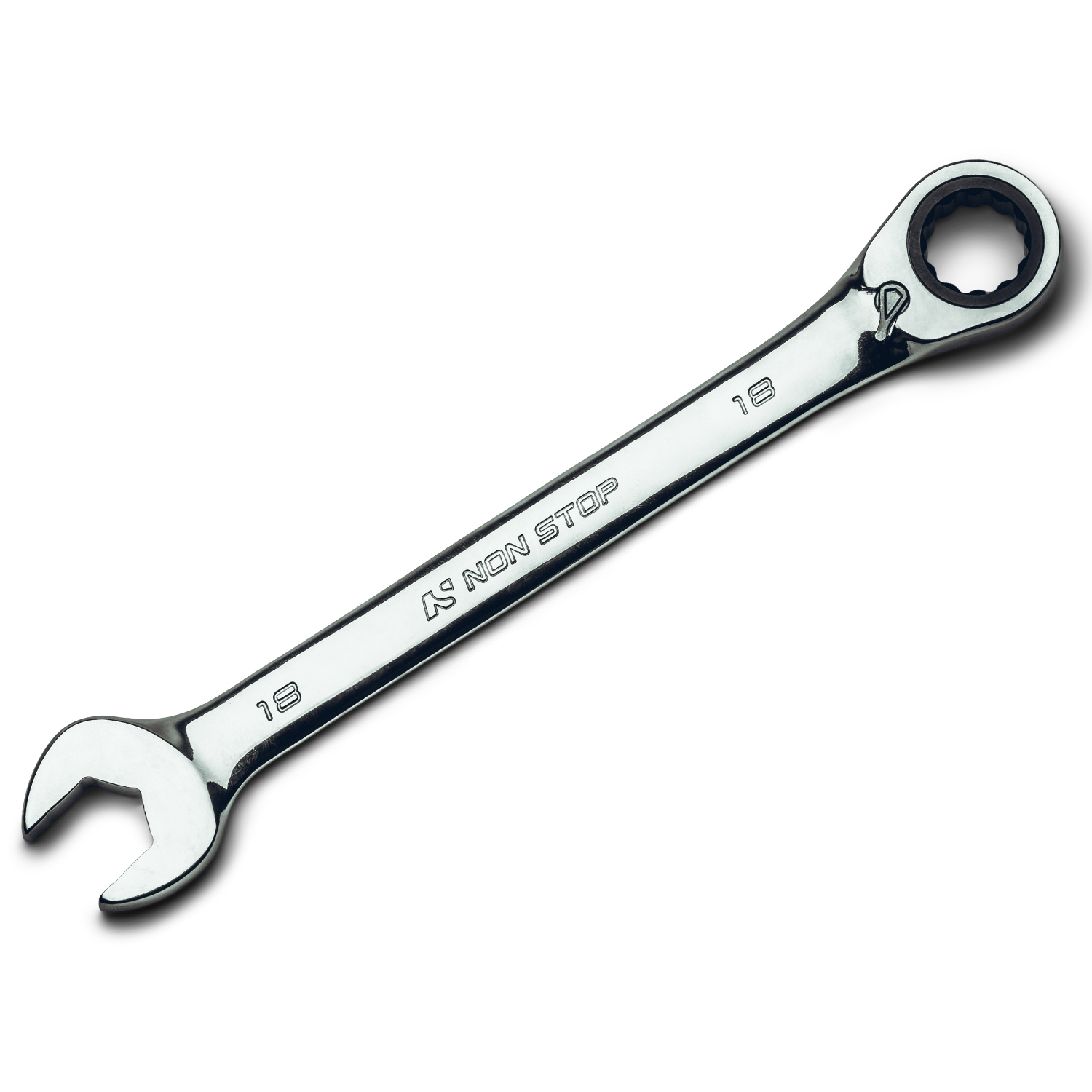 Non Stop Auto Tools Non Stop 18 mm Ultrafine 120-Tooth Reversible Ratcheting Combination Wrench