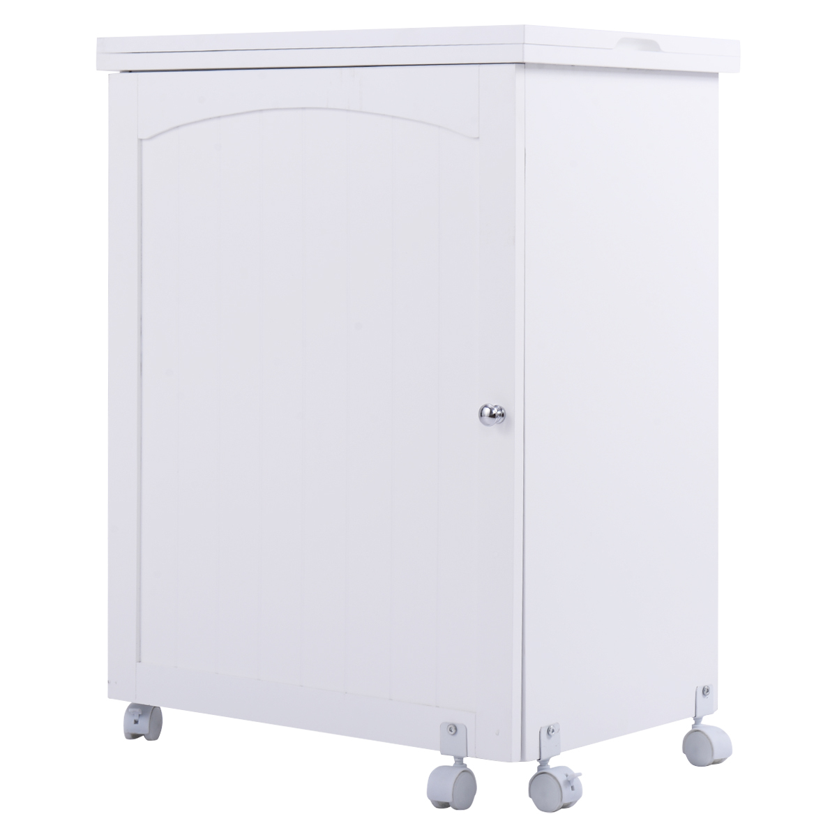 Goplus White Folding Swing Craft Table Shelves Storage Cabinet Home Goplus White Folding Swing Craft Table Shelves Storage Cabinet Home Furniture W Wheels
