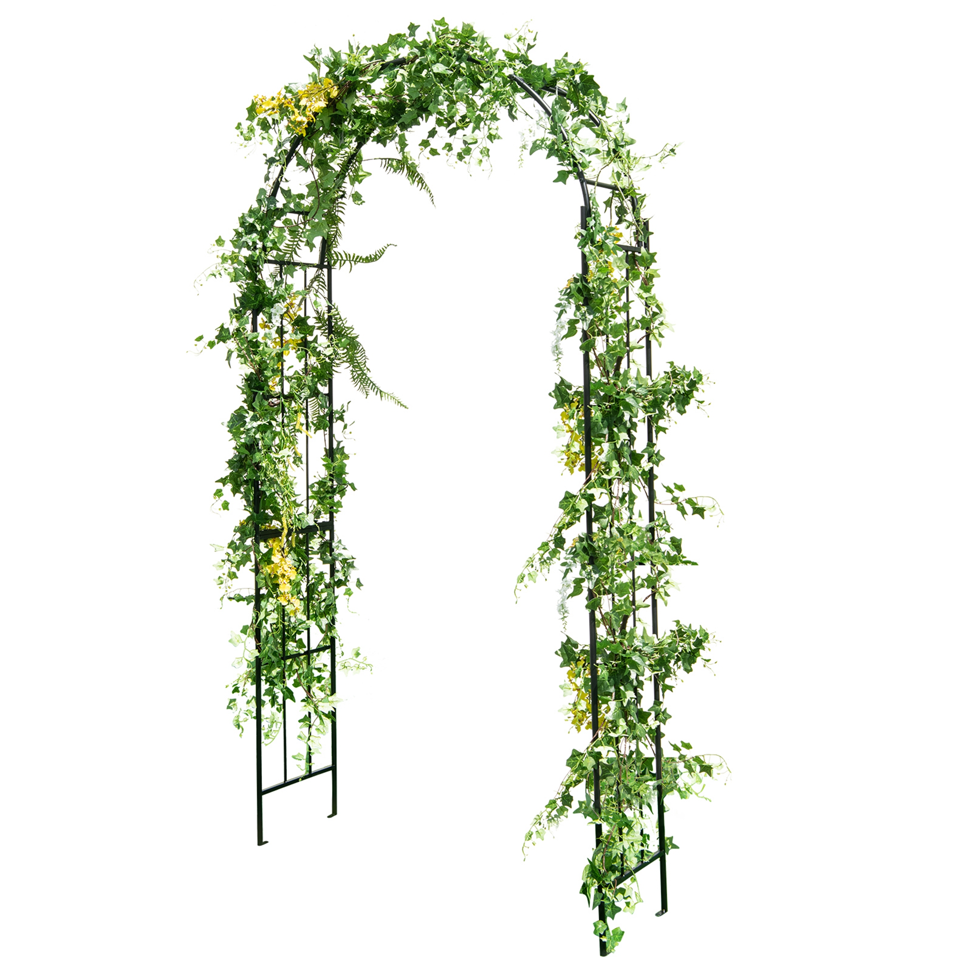 Costway Garden Arch Arbor Trellis Pergola 7.5 ft Metal Archway for Climbing Plants Party
