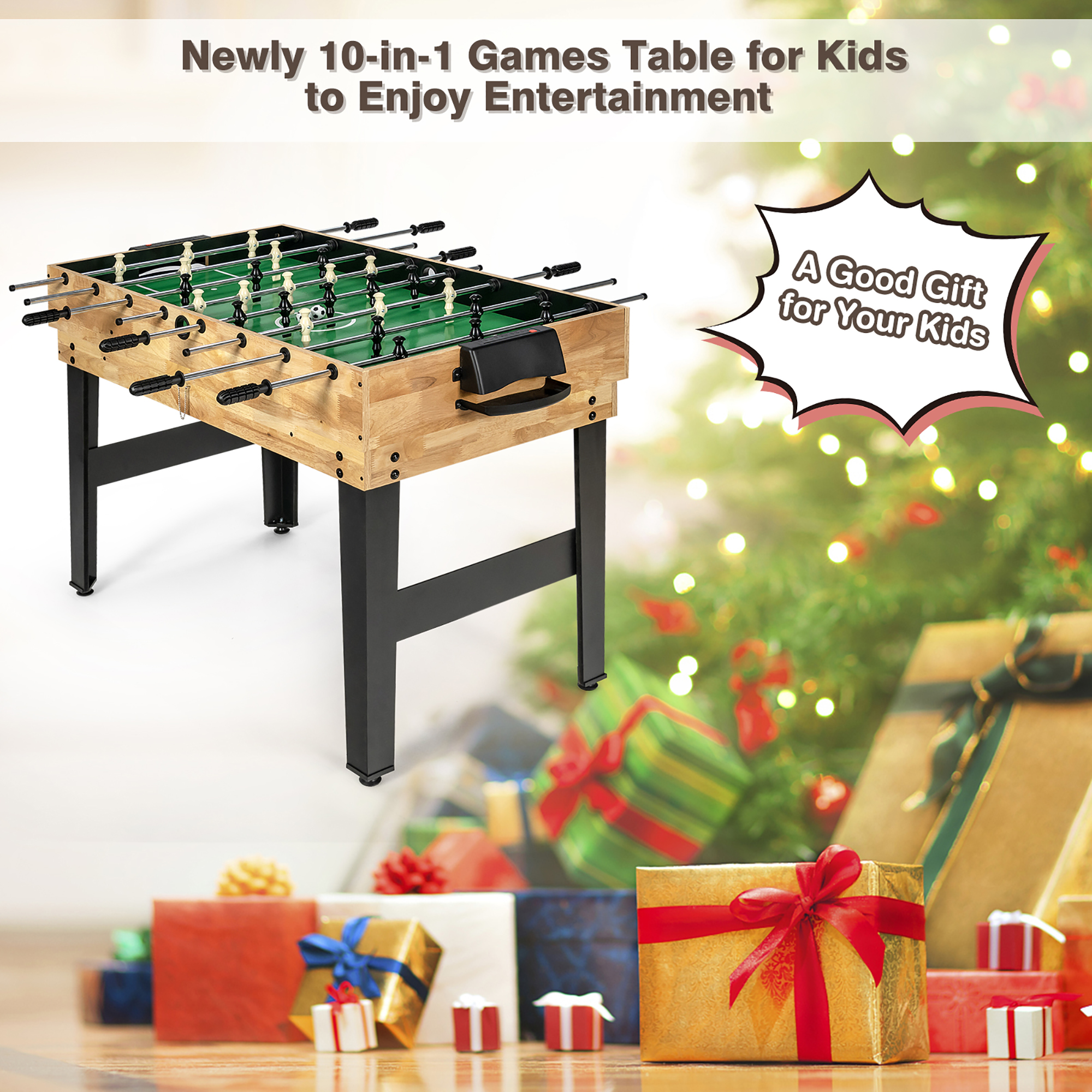 Costway 10-in-1 Combo Game Table Set, Multi Game Table for Home, Game Room