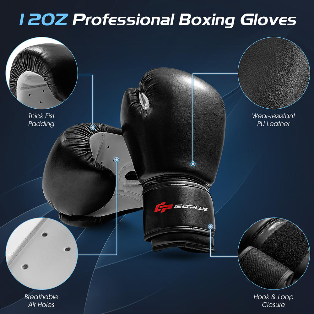 Costway Goplus 70'' 220Lbs Freestanding Punching Boxing Bag w/12 Suction Cup Base Shock Absorber