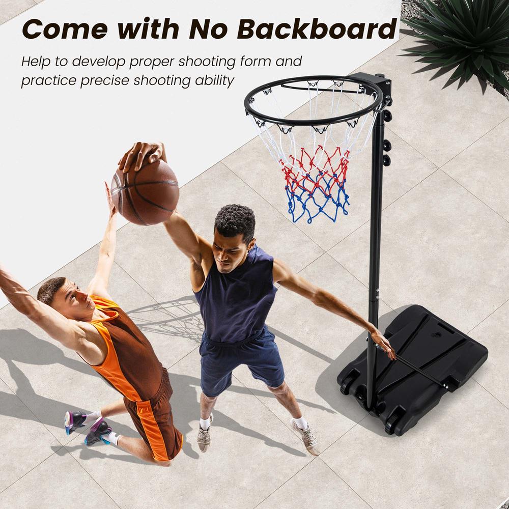 Costway 8.5-10FT Adjustable Basketball Hoop Goal with Fillable Base Wheel Shooting Practice