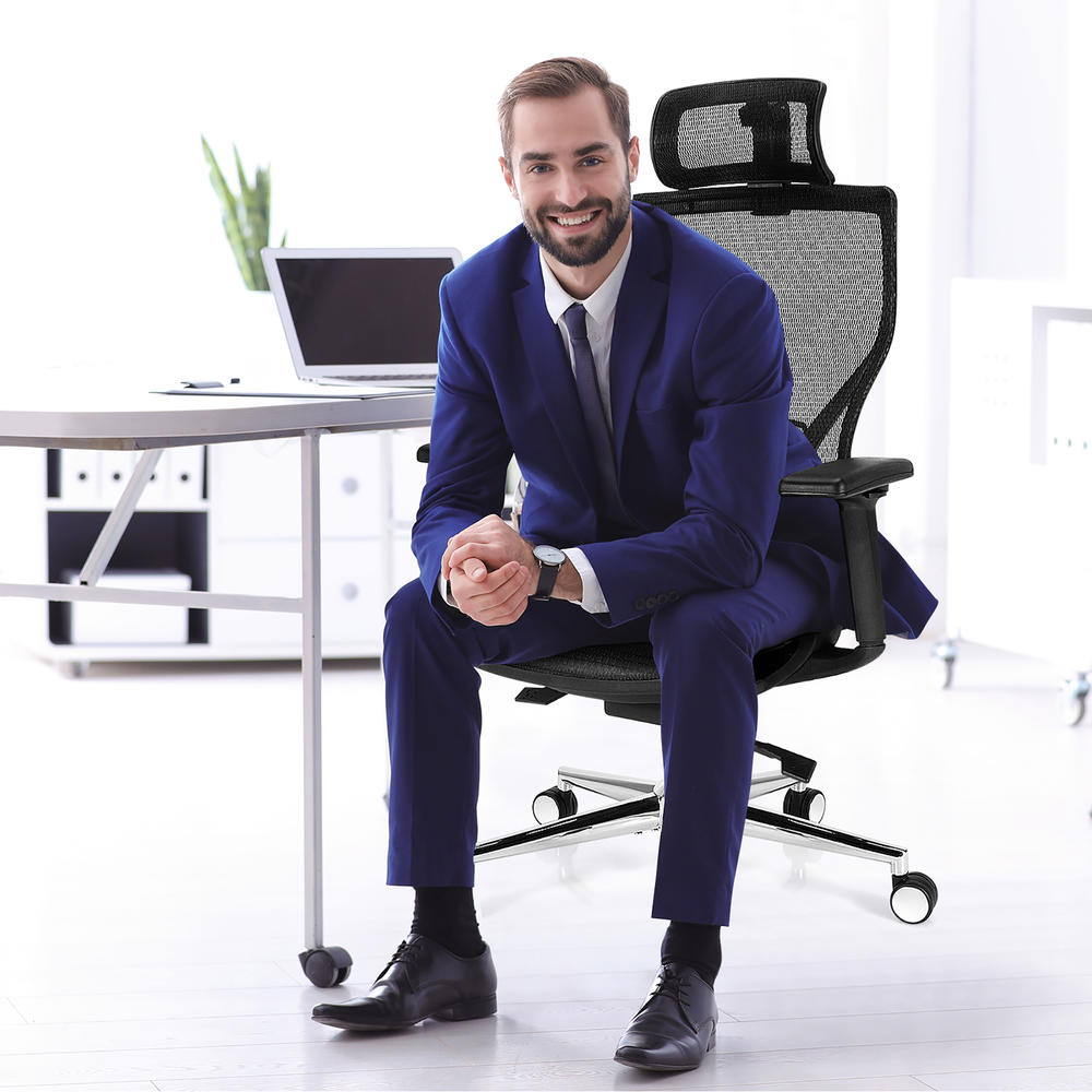 Costway Ergonomic Office Chair High-Back Mesh Chair w/Adjustable Lumbar Support