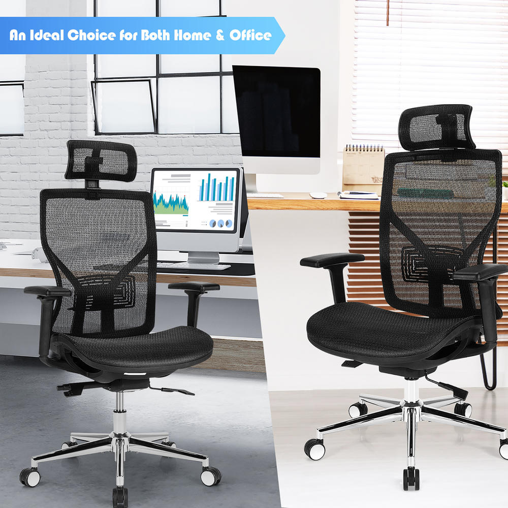 Costway Ergonomic Office Chair High-Back Mesh Chair w/Adjustable Lumbar Support