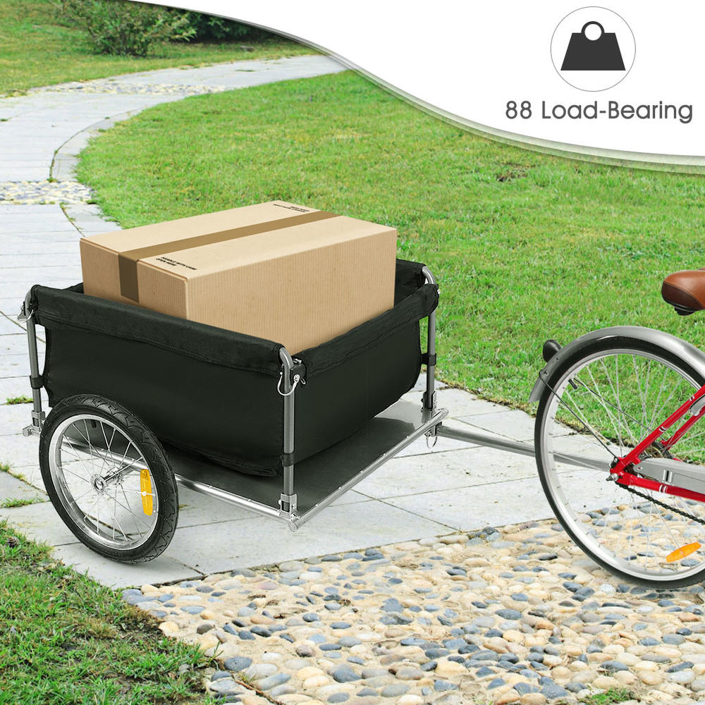 Costway Bike Cargo / Luggage Trailer w/ Folding Frame & Quick Release Wheels Red/Black
