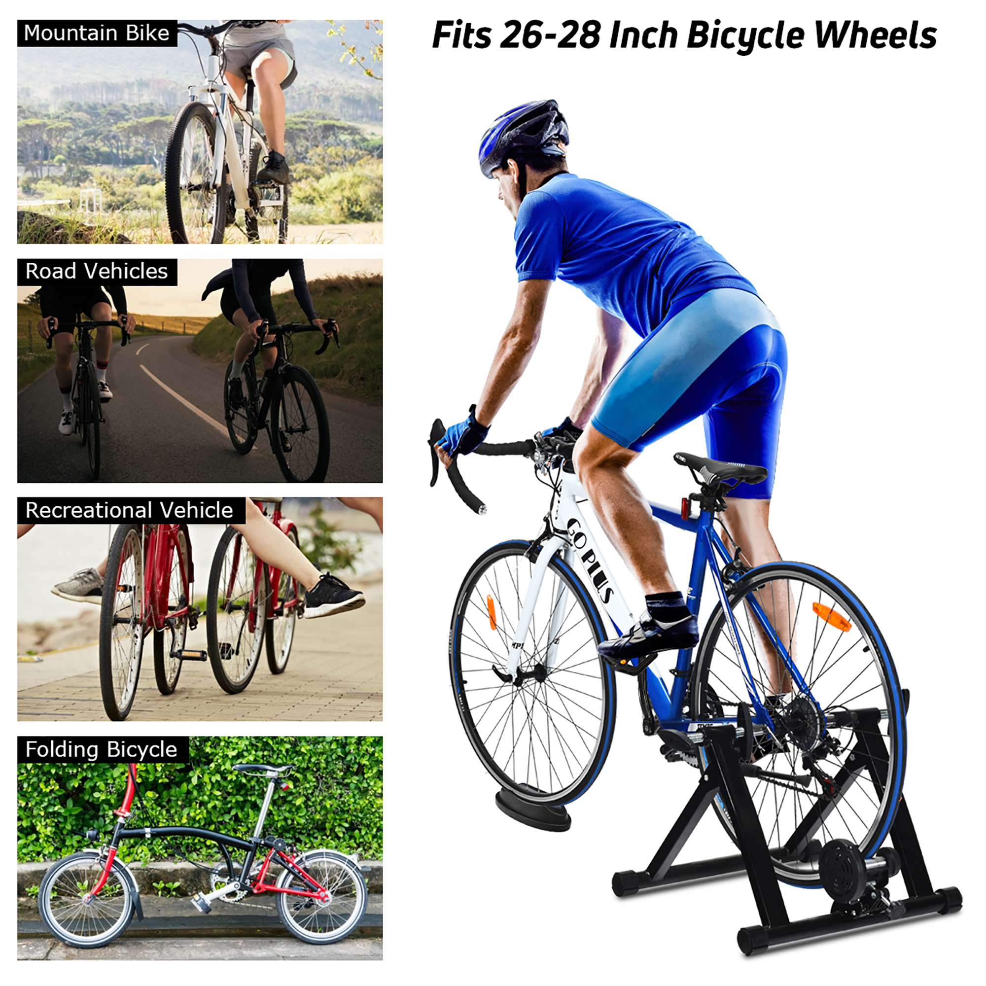 Costway Bike Trainer Folding Bicycle Indoor Exercise Training Stand