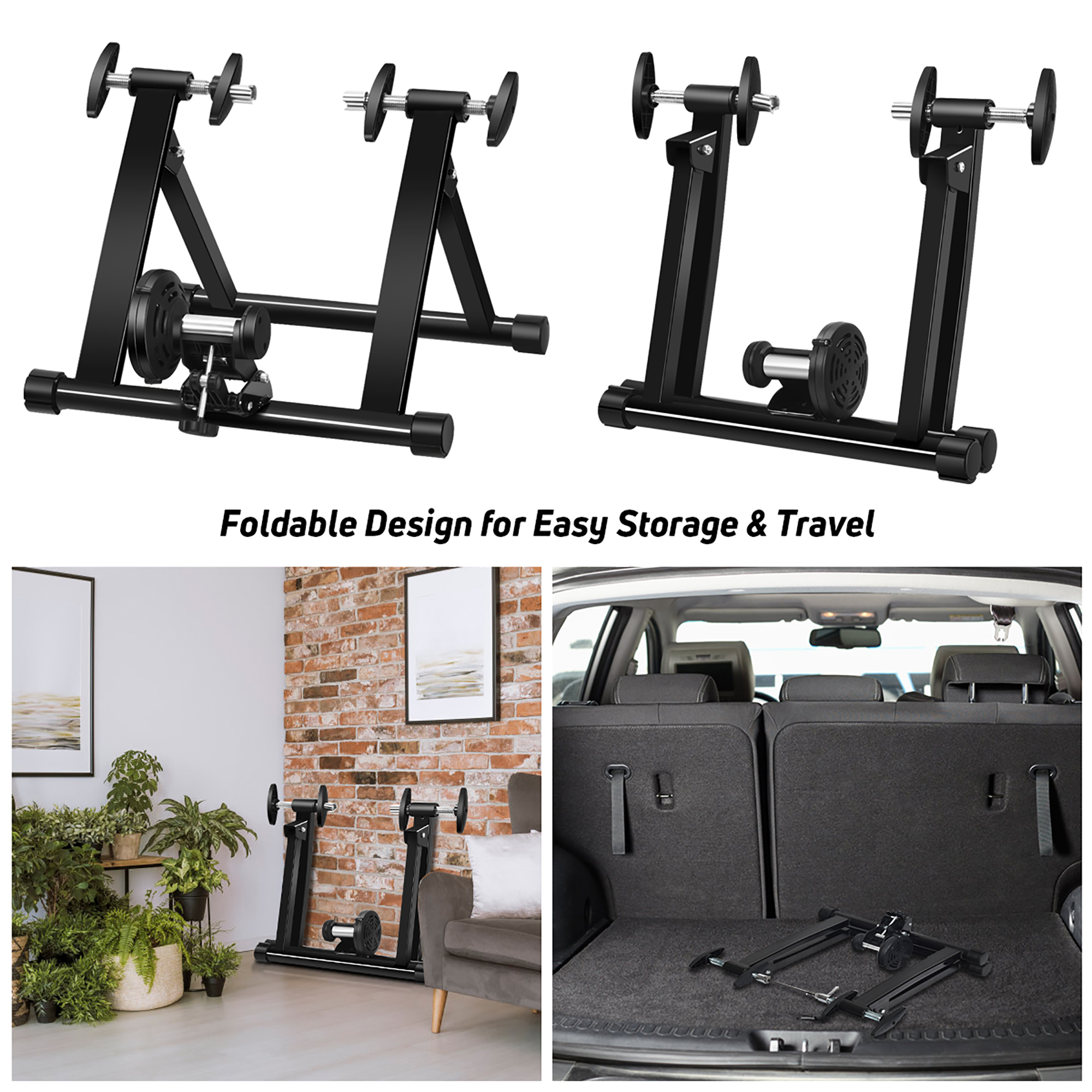 Costway Bike Trainer Folding Bicycle Indoor Exercise Training Stand