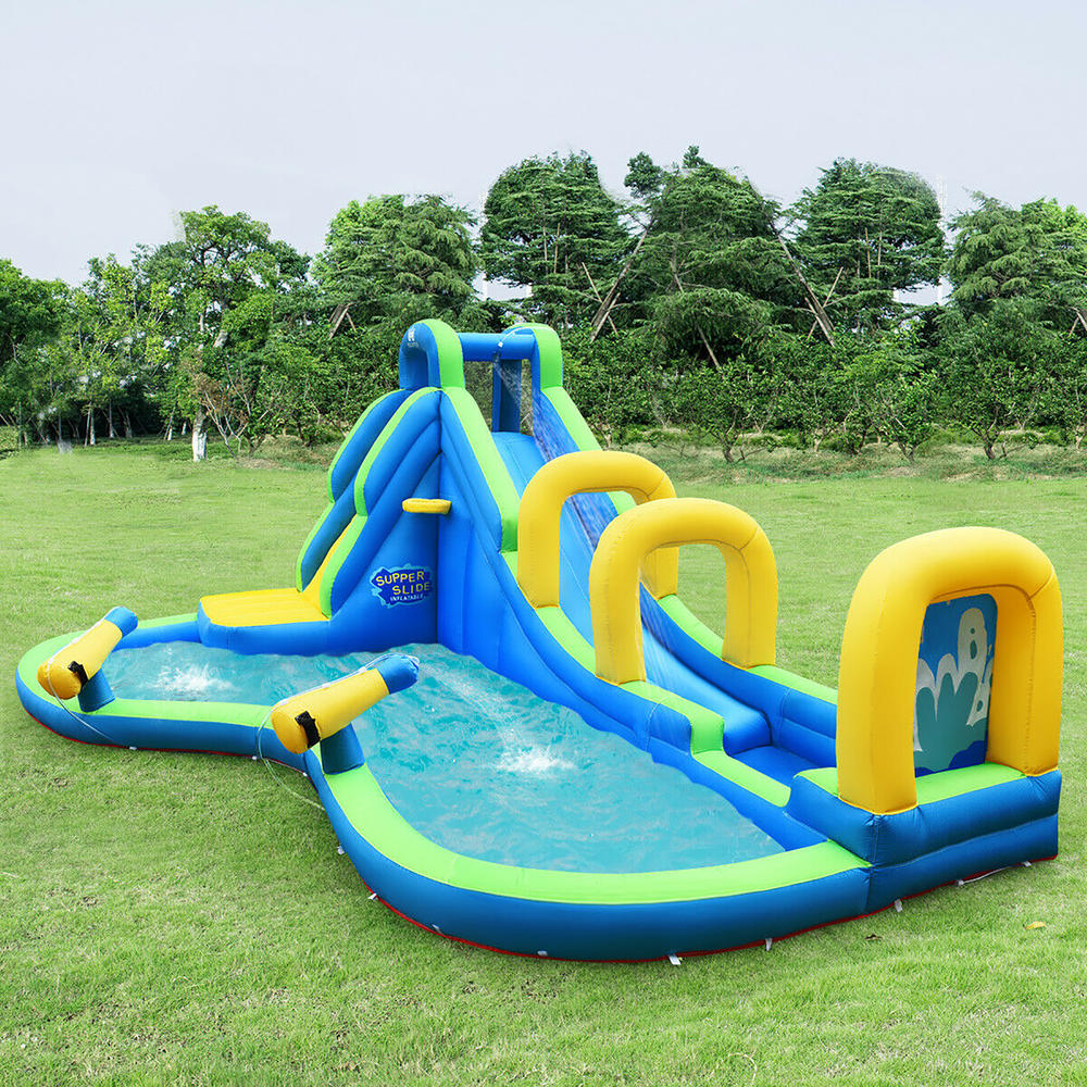 Costway Inflatable Water Slide Kids Bounce House Castle Splash Pool Without Blower