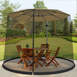 Costway 9/10FT Umbrella Table Screen Cover Mosquito Bug Insect Net Outdoor Patio Netting