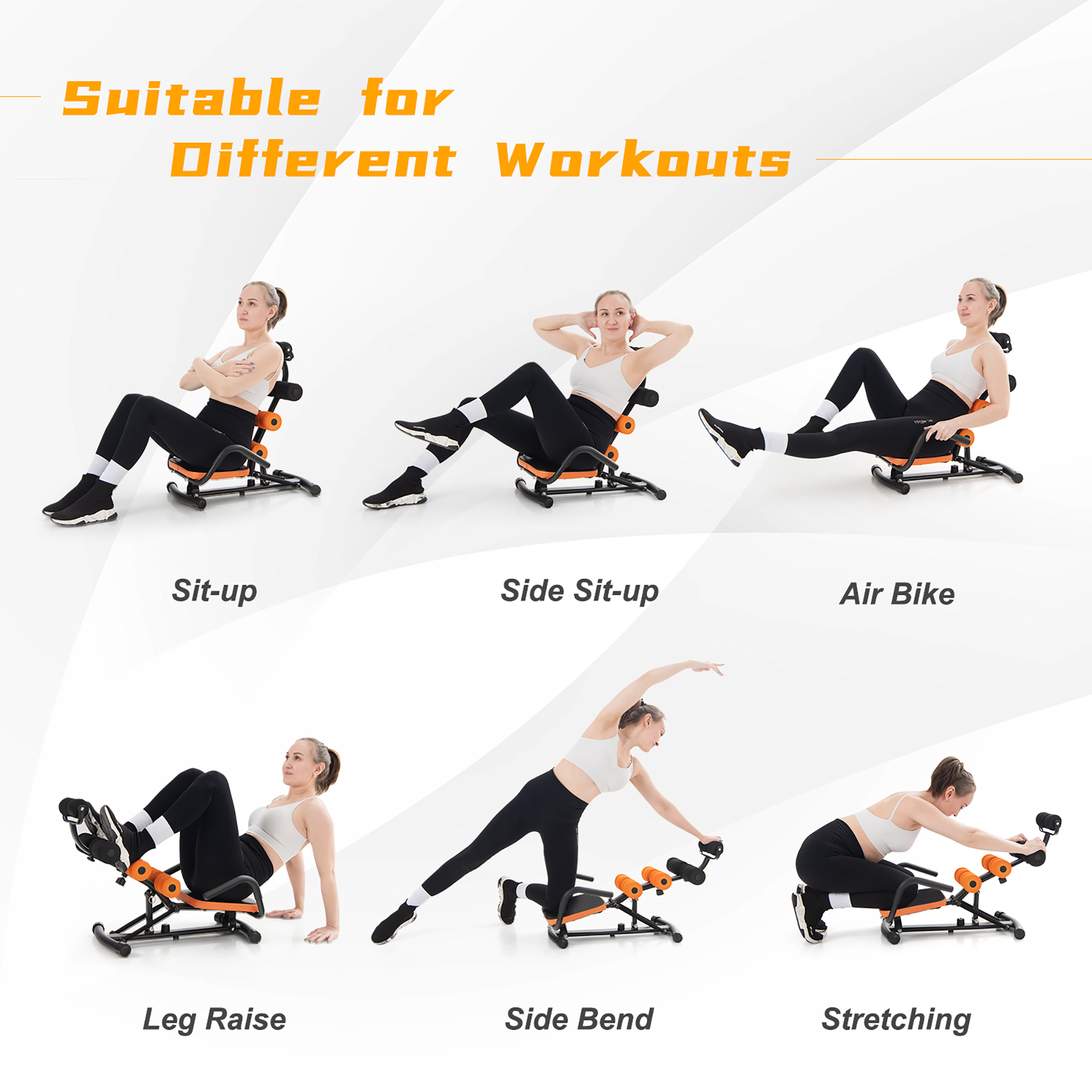 Costway Core Ab Trainer Bench Abdominal Stomach Exerciser Workout Gym Fitness Machine