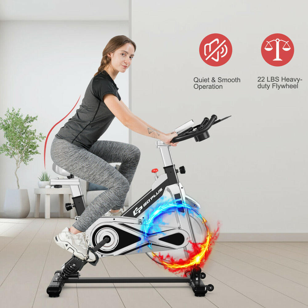Costway Goplus Indoor Stationary Exercise Cycle Bike Bicycle Workout w/ Large Holder Black