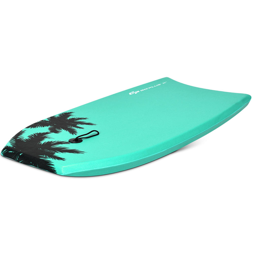 Costway Goplus 37'' Lightweight Super Bodyboard Surfing W/Leash IXPE Deck EPS Core Boarding