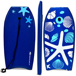 Costway Goplus 37'' Lightweight Super Bodyboard Surfing W/Leash EPS Core Boarding IXPE Starfish