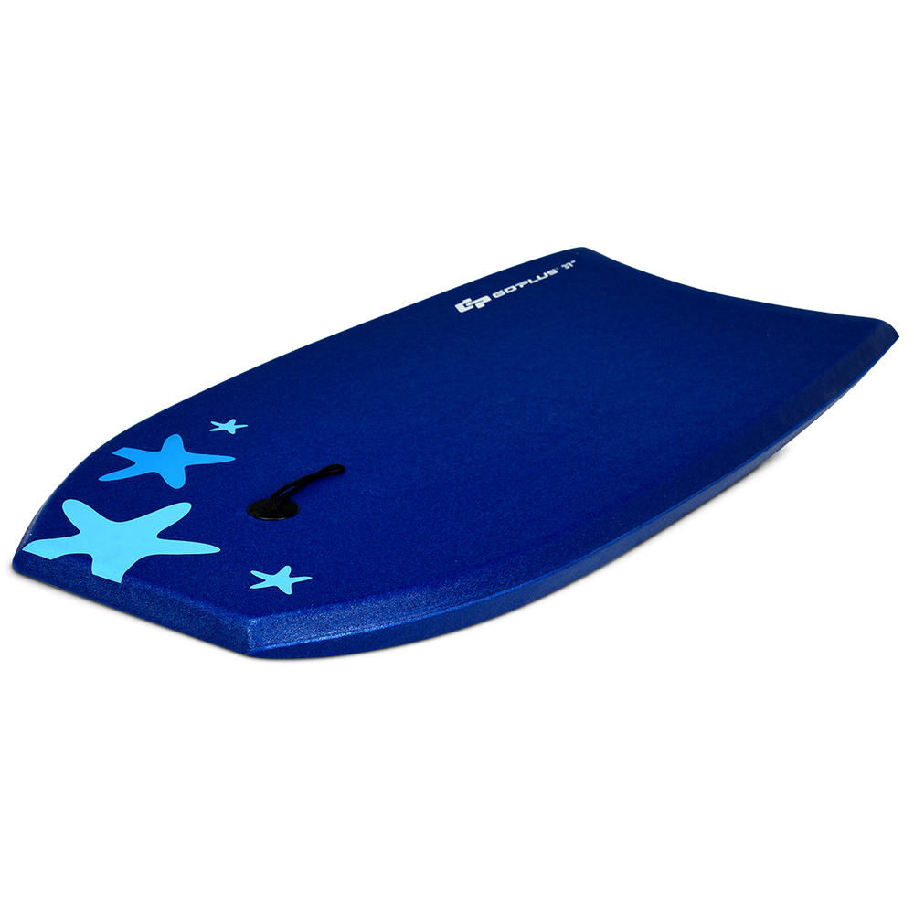 Costway Goplus 33'' Lightweight Super Bodyboard Surfing W/Leash EPS Core Boarding IXPE Starfish