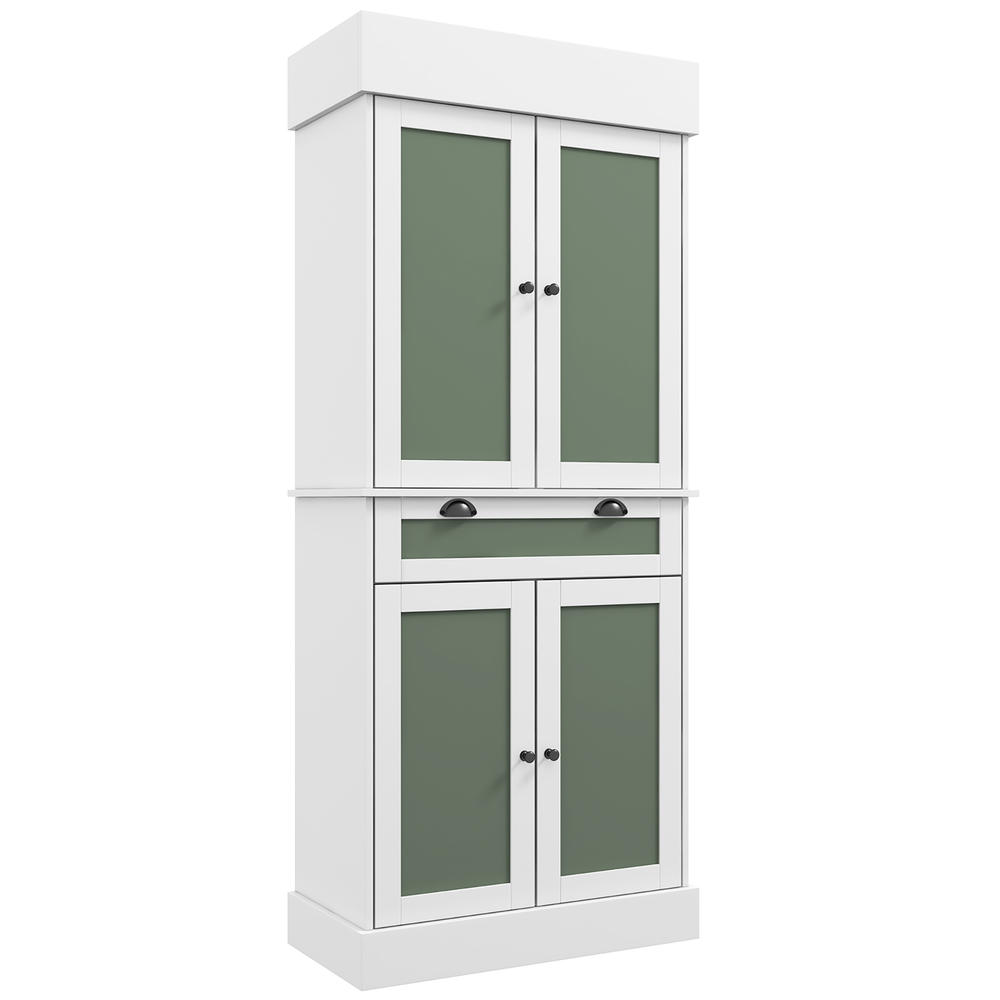 Costway 72'' Kitchen Buffet Hutch Pantry Cabinet Cupboard with 4 Doors & Adjustable Shelves