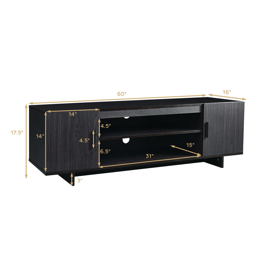 Costway Modern TV Stand Media Entertainment Center for TV's up To 65'' w/Storage Cabinet