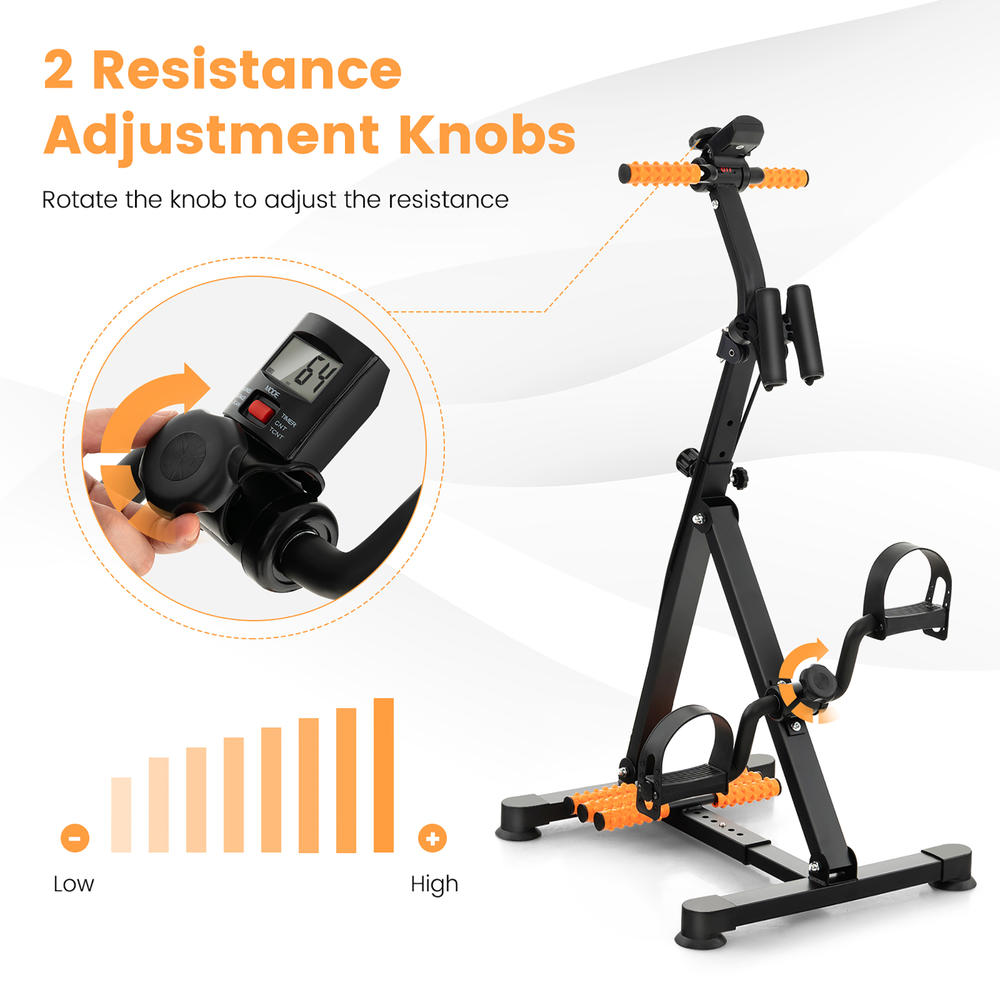 Costway Adjustable LCD Pedal Exercise Bike with Massage Total Body Fitness Rehab Equipment