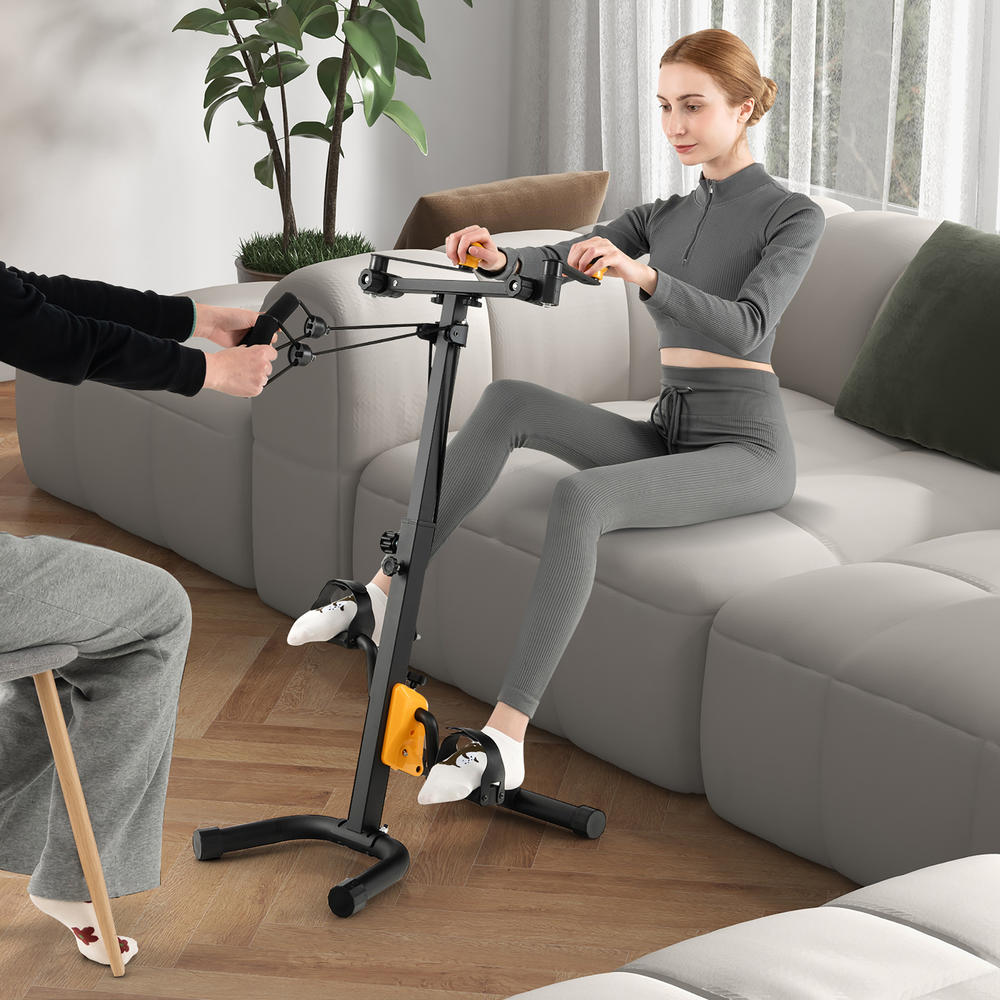 Costway Folding Pedal Exercise Bike with Adjustable Resistance Full body Home Rehab Machine