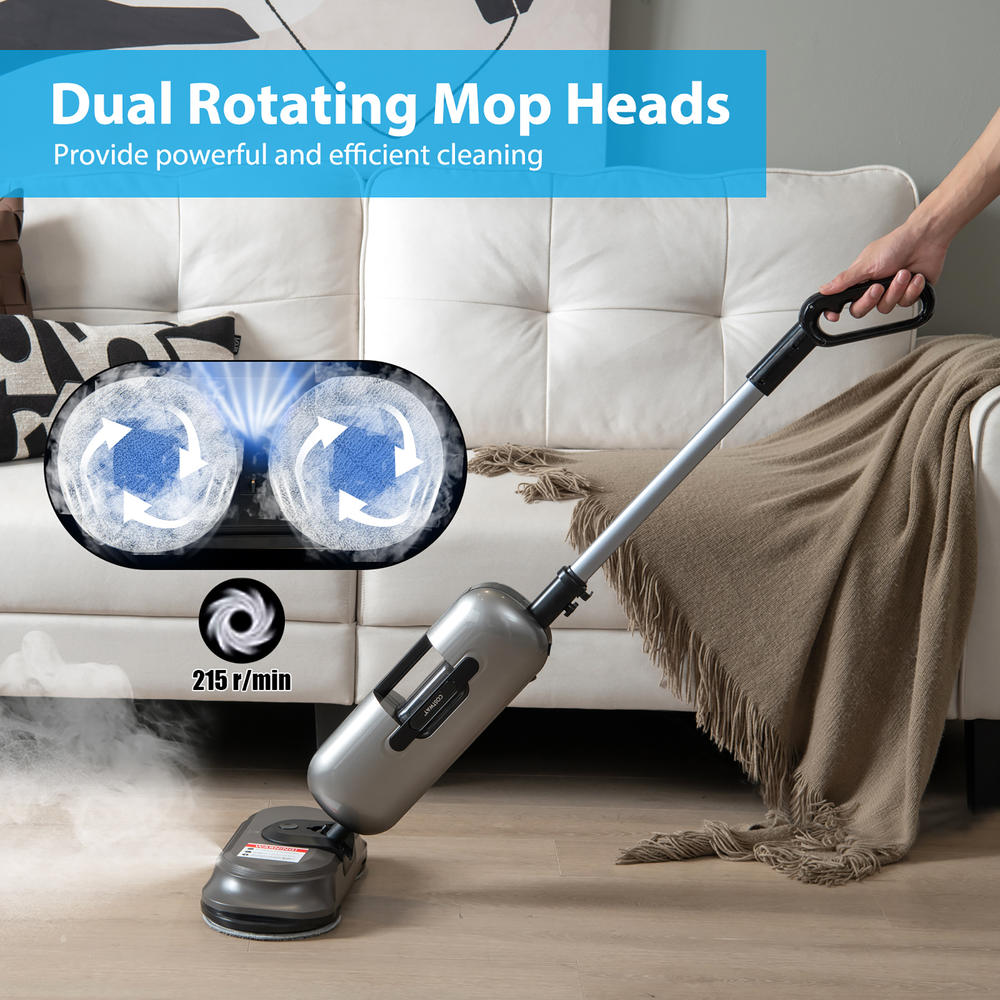 Costway Steam Mop Electric Cleaner Steamer w/ LED Headlights for Hardwood Floor Cleaning