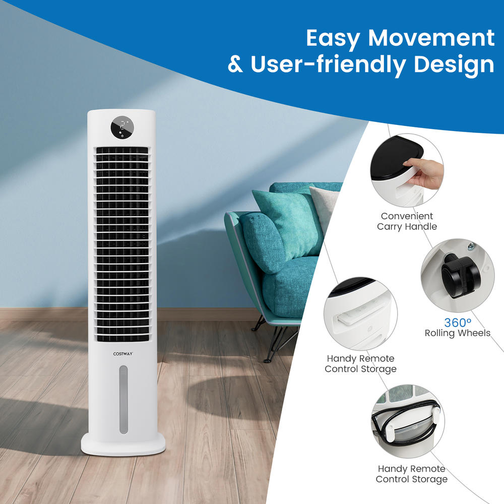 Costway 42''Portable Air Cooler 3-in-1 Cooling Tower Fan w/9H Timer Remote