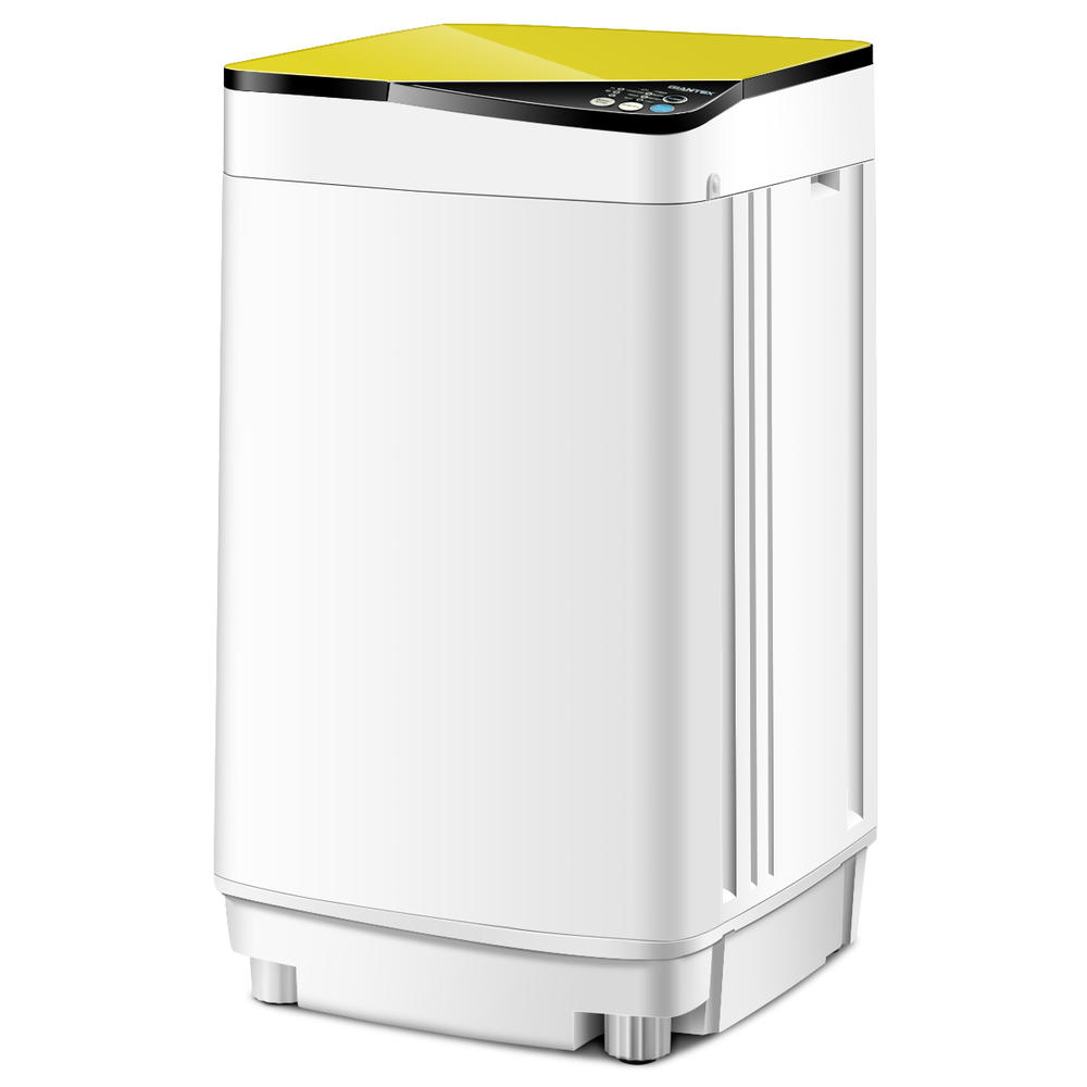 Costway Full-Automatic Washing Machine 7.7 lbs Washer/Spinner Germicidal UV Light Yellow