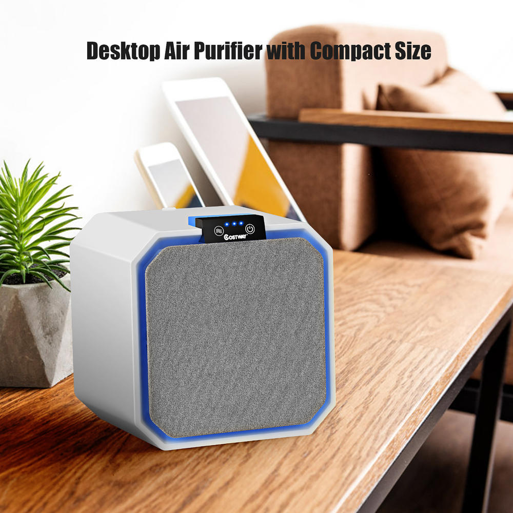 Costway Desktop HEPA Air Purifier Home Air Cleaner W/ 2-in-1 Composite HEPA Filter