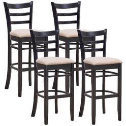 Costway Set of 4 Bar Stools 31'' Kitchen Dining Chairs with Ergonomic Backrest & Footrest