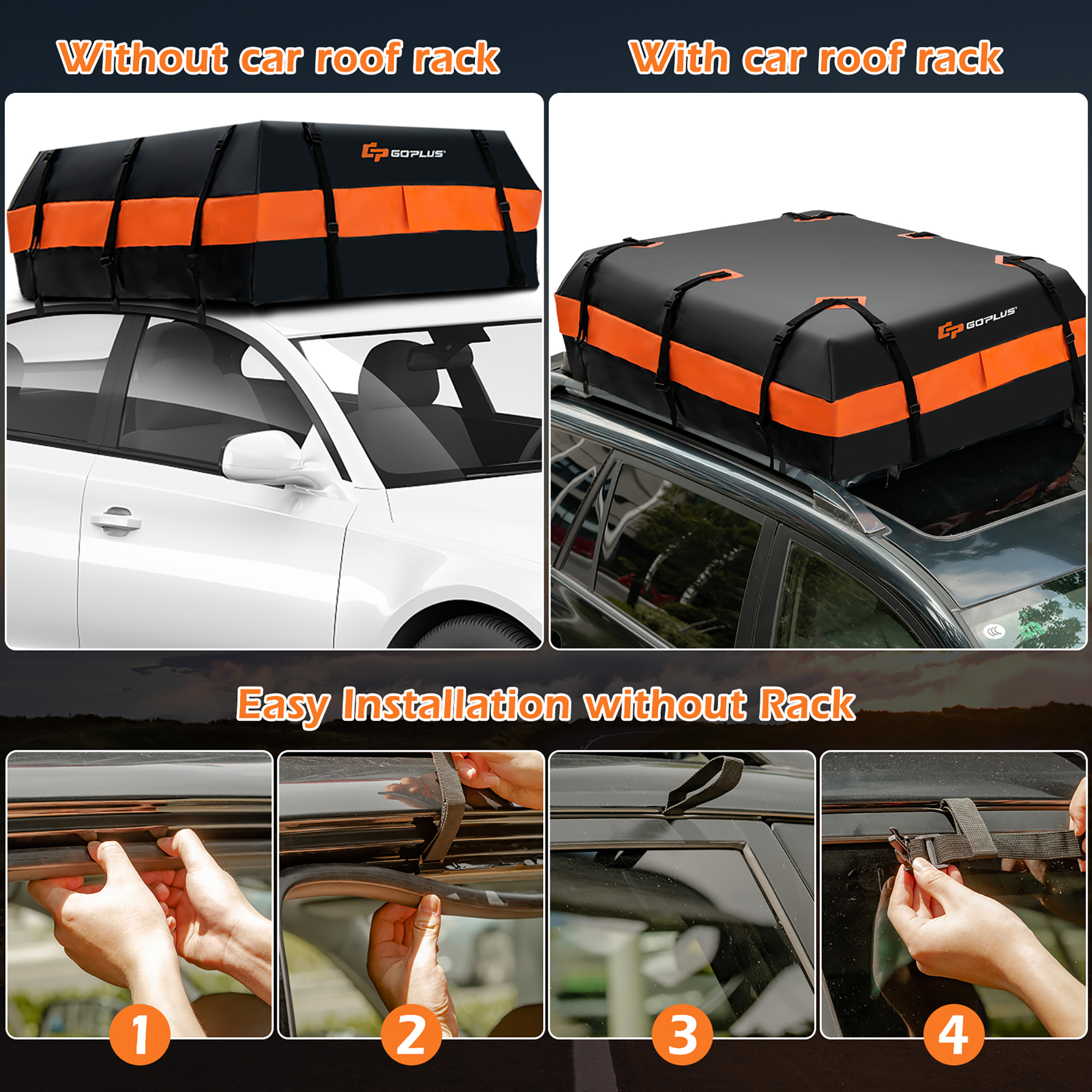 Costway Goplus 21 Cubic Feet Car Roof Bag Rooftop Cargo Carrier Waterproof Soft Top Luggage Bag