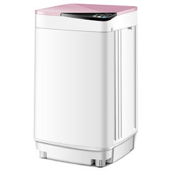 Costway Full-Automatic Washing Machine 7.7 lbs Washer/Spinner Germicidal UV Light Pink