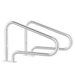 Costway Set of 2 Swimming Pool Hand Rail Stainless Steel w/ Quick Mount Base