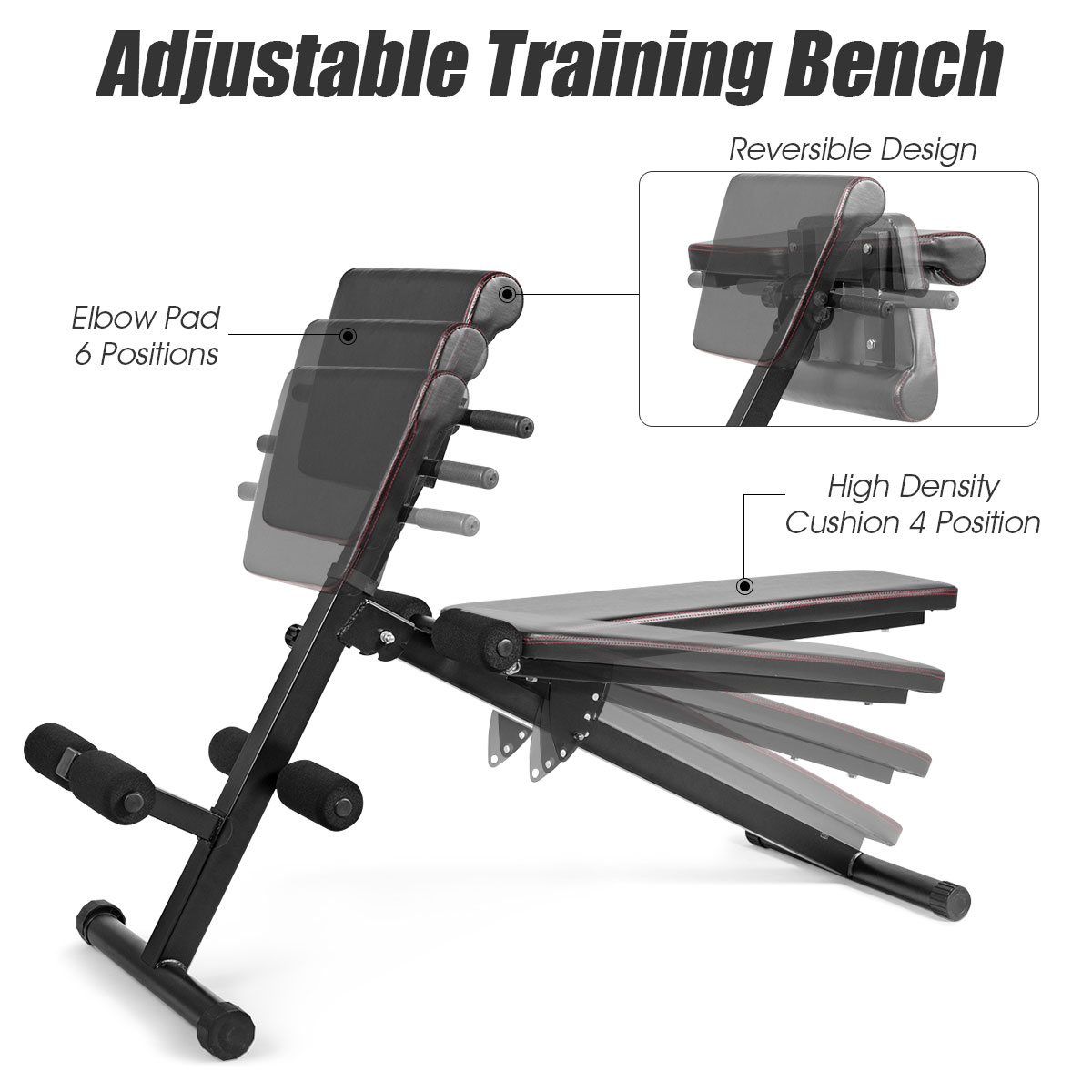 Costway Bifanuo Functional Adjustable Weight Bench Strength Workout Full Body Exercise