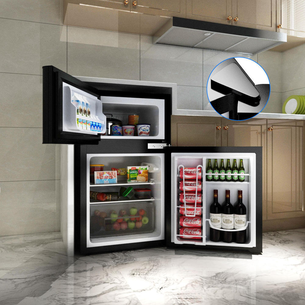 Costway Refrigerator Small Freezer Cooler Fridge Compact 3.2 cu ft. Unit, Black