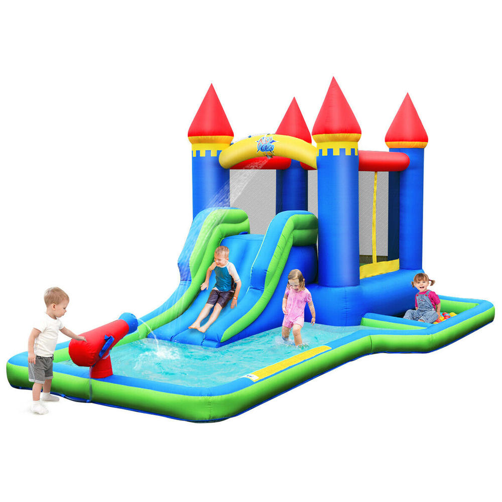 Costway Inflatable Bouncer Climbing Slide Bounce House Water Park BallPit Without Blower