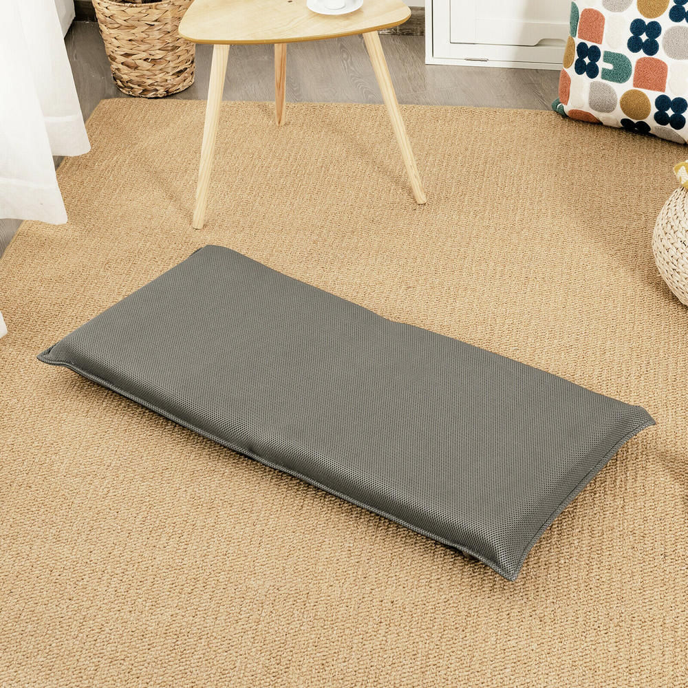 Costway Adjustable 6-Position Floor Chair Padded Folding Lazy Sofa Chair Grey
