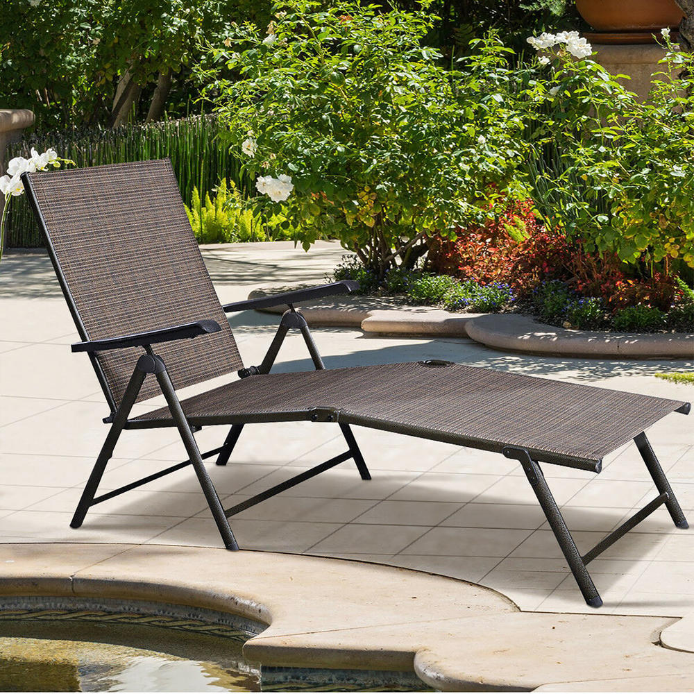 Costway 2PCS Pool Chaise Lounge Chair Recliner Outdoor Patio Furniture Adjustable New