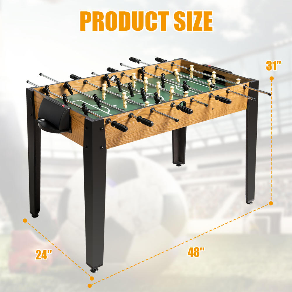 Costway 48'' Competition Sized Wooden Soccer Foosball Table Home Recreation Adults & Kids