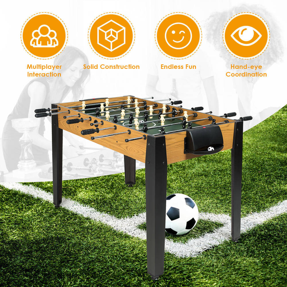 Costway 48'' Competition Sized Wooden Soccer Foosball Table Home Recreation Adults & Kids