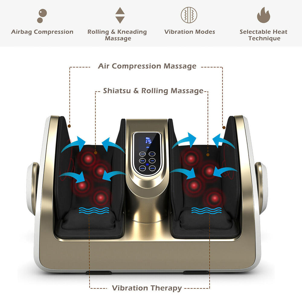Costway Foot Calf Shiatsu Massager Heat Remote Control