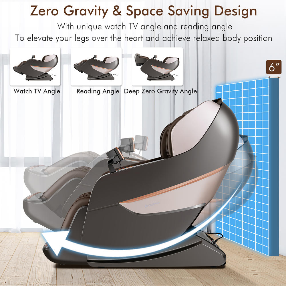 Costway SL Track Full Body Zero Gravity Massage Chair Recliner Thai Stretch Heat Roller