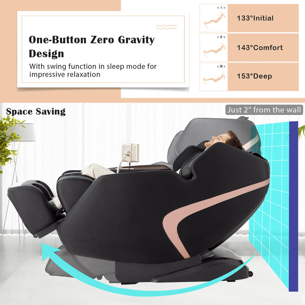 Costway 3D SL-Track Full Body Zero Gravity Massage Chair Recliner Thai Stretch