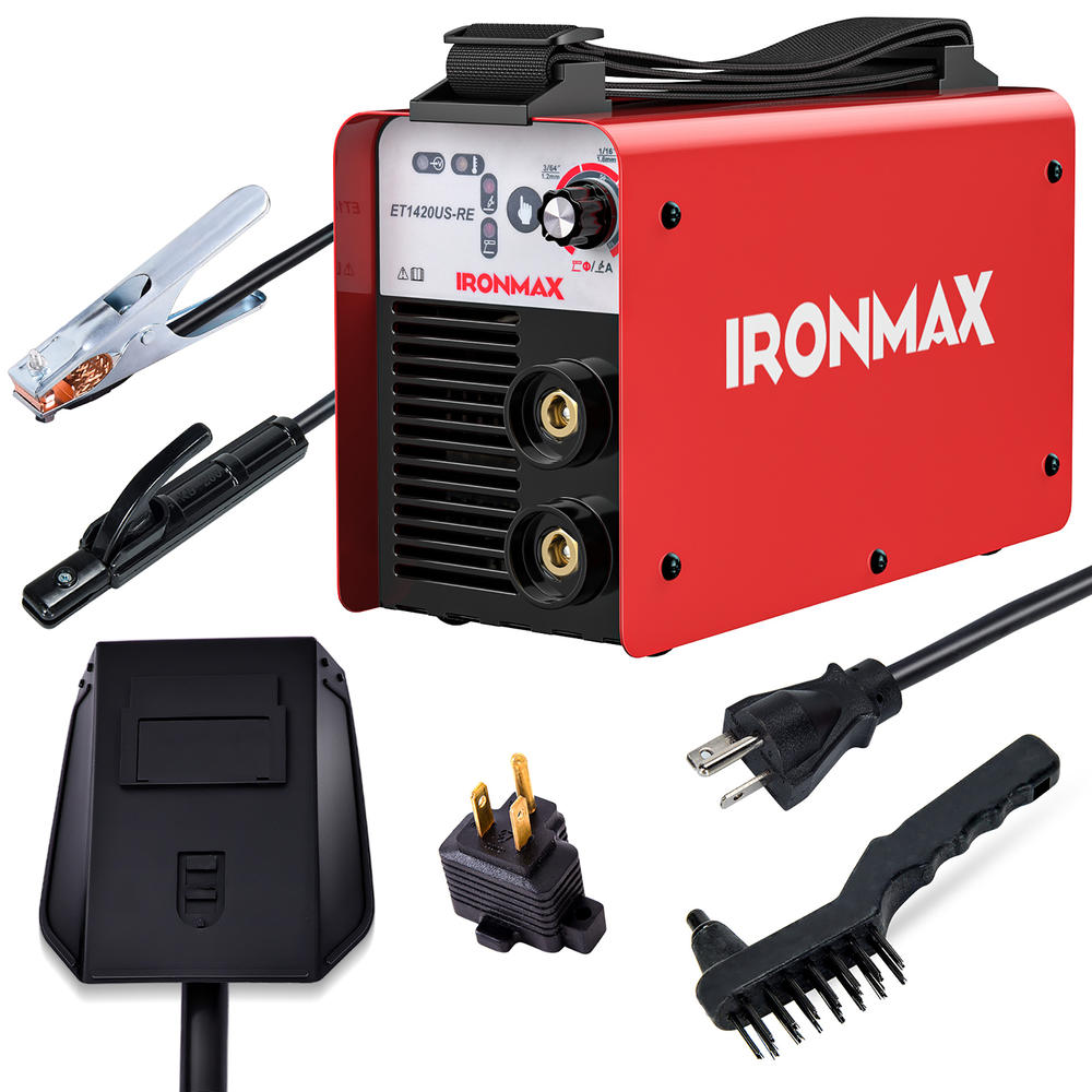 Costway IRONMAX MMA Welder IGBT Welding Portable Machine w/ Electrode Holder&Earth Clamp&Adapter