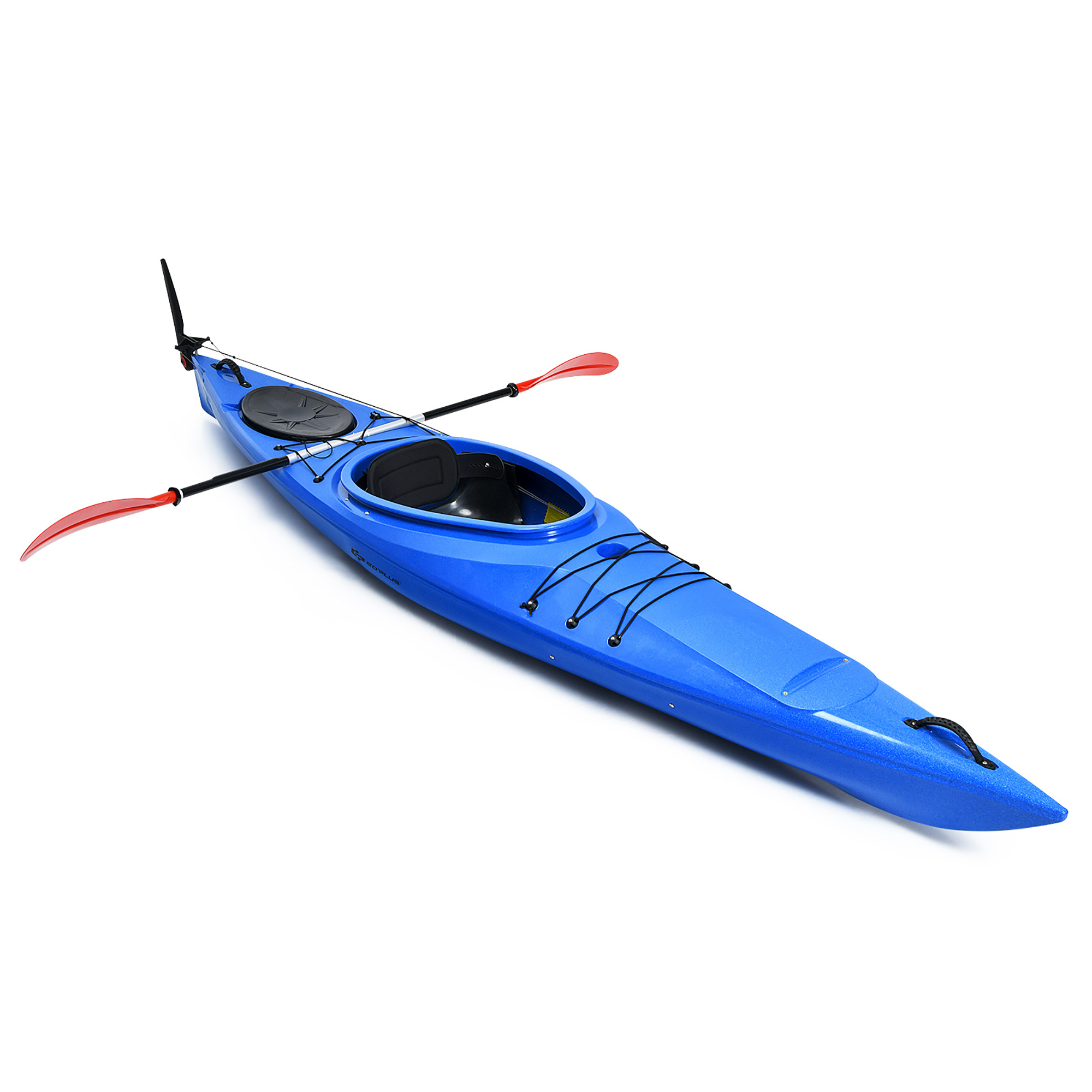Costway Single Sit-in Kayak Single Fishing Kayak Boat W/ Paddle & Detachable Rudder