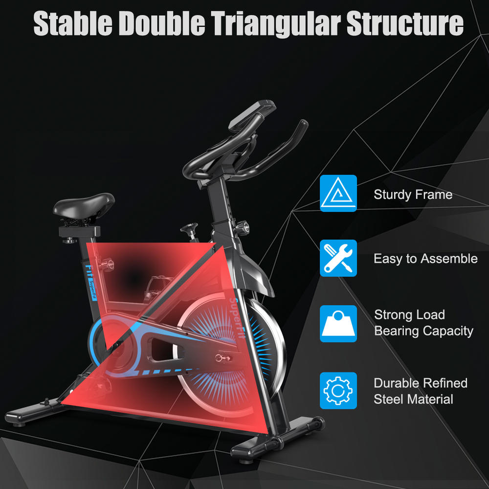 Costway SuperFit Indoor Cycling Stationary Bike Belt Drive Adjustable Resistance