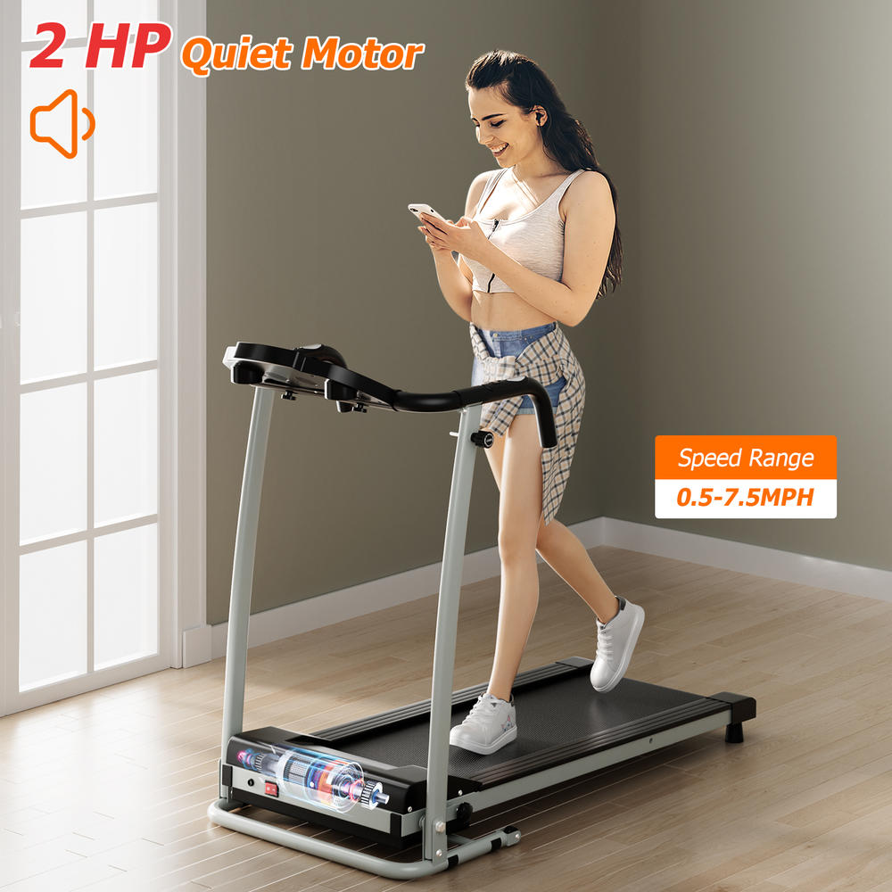 Costway 2 HP Up to 7.5MPH Folding Treadmill Motorized Running Machine 12 Preset Program & LCD Display Screen