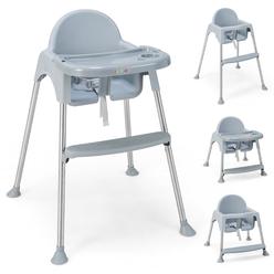 Costway Babyjoy 4-in-1 Convertible Baby High Chair Feeding with Removable Double Tray& Footrest