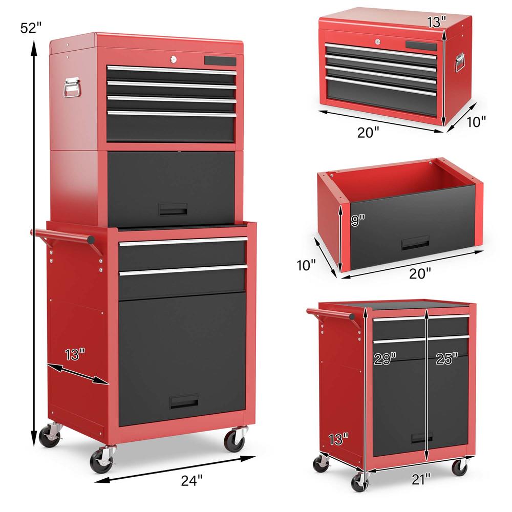 Costway High Capacity 6 Drawer Rolling