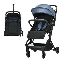Costway Babyjoy Lightweight Baby Stroller Foldable Travel Stroller for Airplane Grey\Black