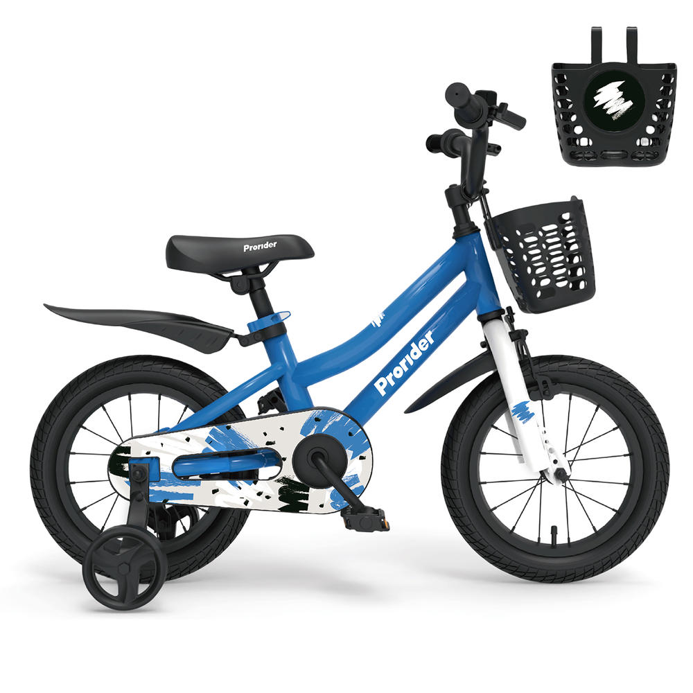 Costway Prorider 18'' Kid's Bike with Removable Training Wheels & Basket for 4-8 Years Old  White/Blue/Red/Skyblue